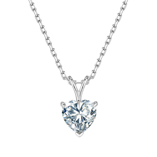 Heart-shaped Wishbone Diamond Necklace