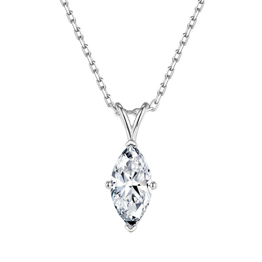 Marquise Eye Shaped Wish Bone Diamond Necklace