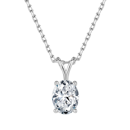 Oval Shaped Wishbone Diamond Necklace