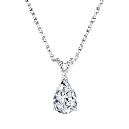 Water Drop Shaped Wish Bone Diamond Necklace