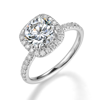 Luxury halo diamond ring