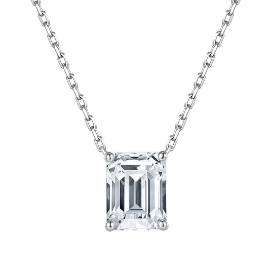 Classic Emerald Cut Diamond Necklace