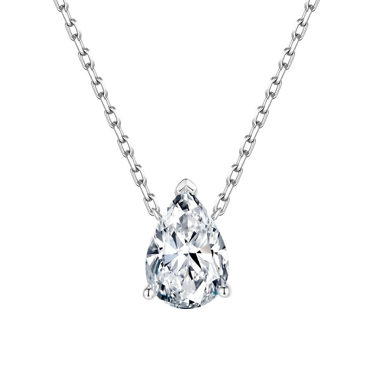 Classic teardrop-shaped diamond necklace