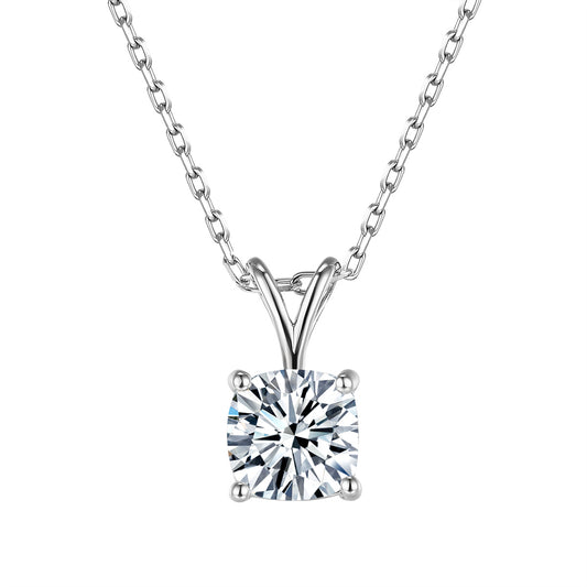 Pillow-shaped wishbone diamond necklace