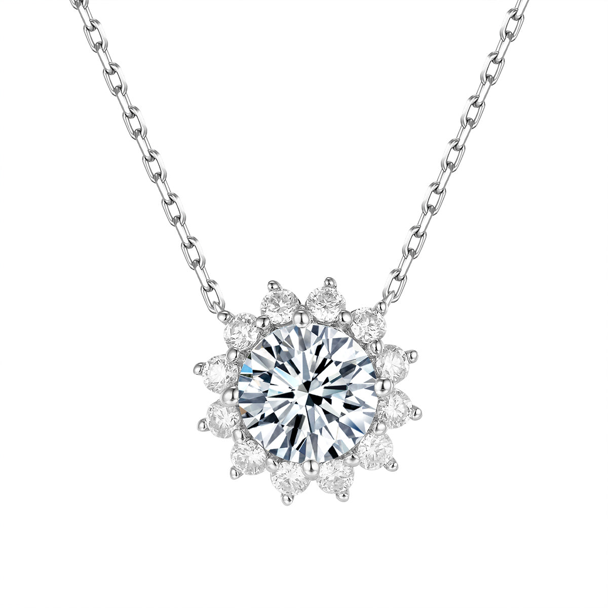 Sunlight Halo Diamond Necklace