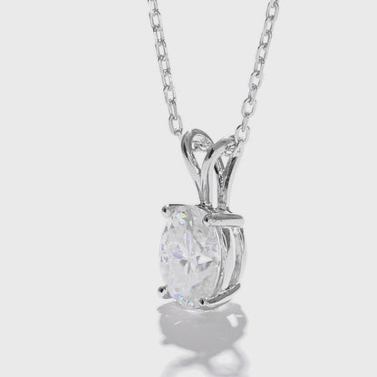 Oval Shaped Wishbone Diamond Necklace