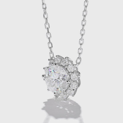 Sunlight Halo Diamond Necklace