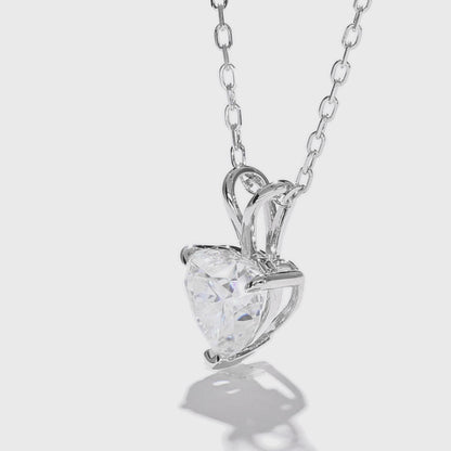 Heart-shaped Wishbone Diamond Necklace